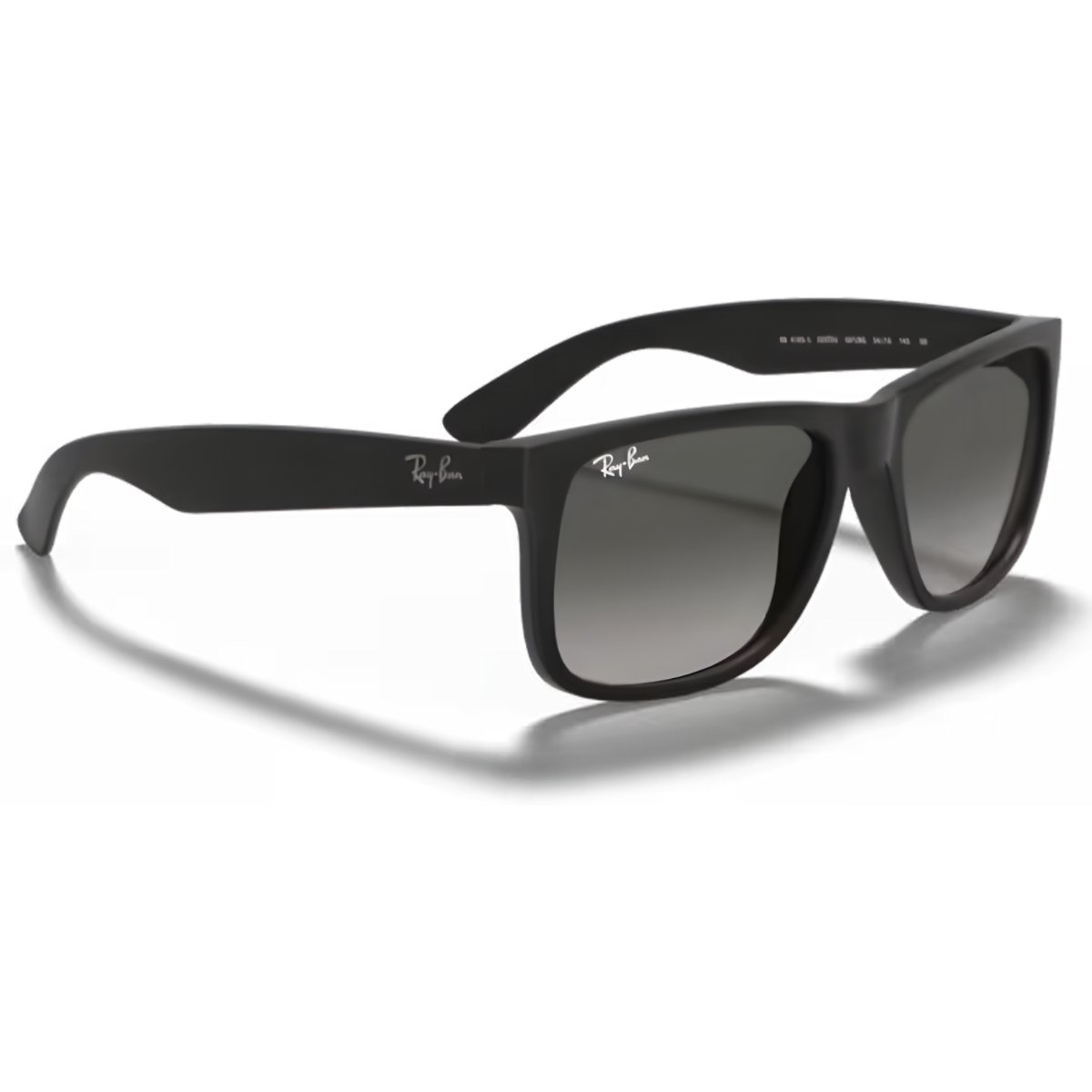 Oculos de Sol Ray-Ban Justin Preto Emborrachado Lente Cinza-escuro Degrade RB4165L 601/8G 57 Preto 3