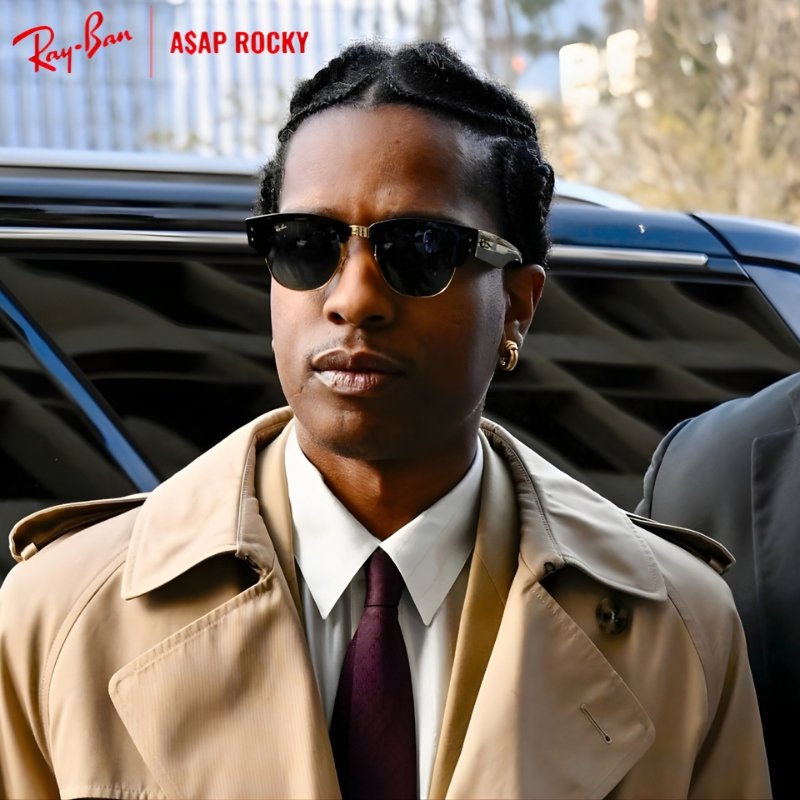 Oculos de Sol Ray-Ban Mega Wayfarer Blacked Out Collection Asap Rocky RB0840S 6826J5 51 Preto 8