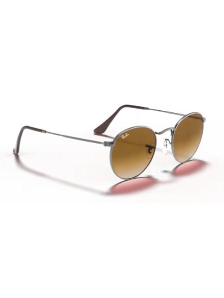 Oculos de Sol Ray-Ban Round Flat Lenses Polido Chumbo RB3447NL 004/51 53 Marrom 3
