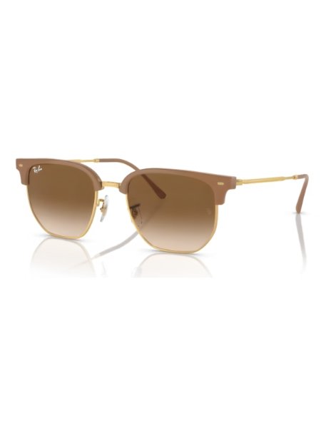 Oculos De Sol Ray-Ban New Clubmaster Polido Bege sobre Ouro RB4416 672151 53