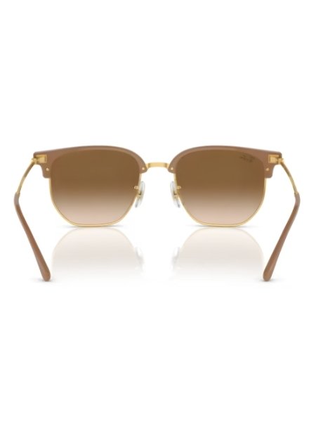 Oculos De Sol Ray-Ban New Clubmaster Polido Bege sobre Ouro RB4416 672151 53 Dourado 4