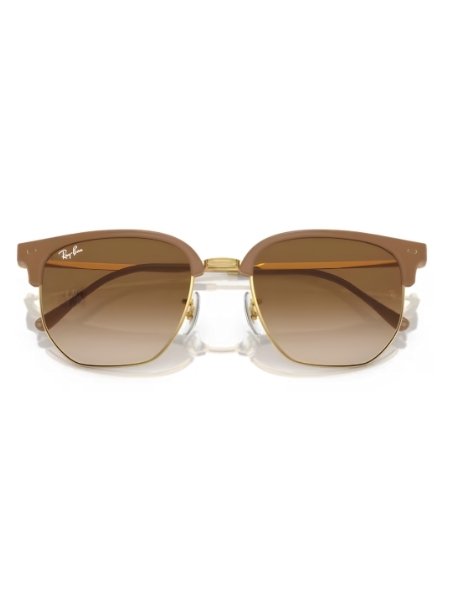 Oculos De Sol Ray-Ban New Clubmaster Polido Bege sobre Ouro RB4416 672151 53 Dourado 6