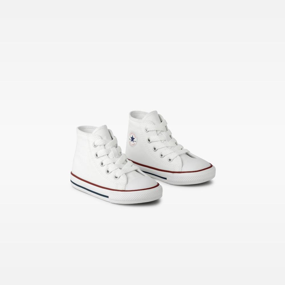 Tênis Infantil Chuck Taylor All Star Canvas Cano Alto Branco Branco/Marinho 4
