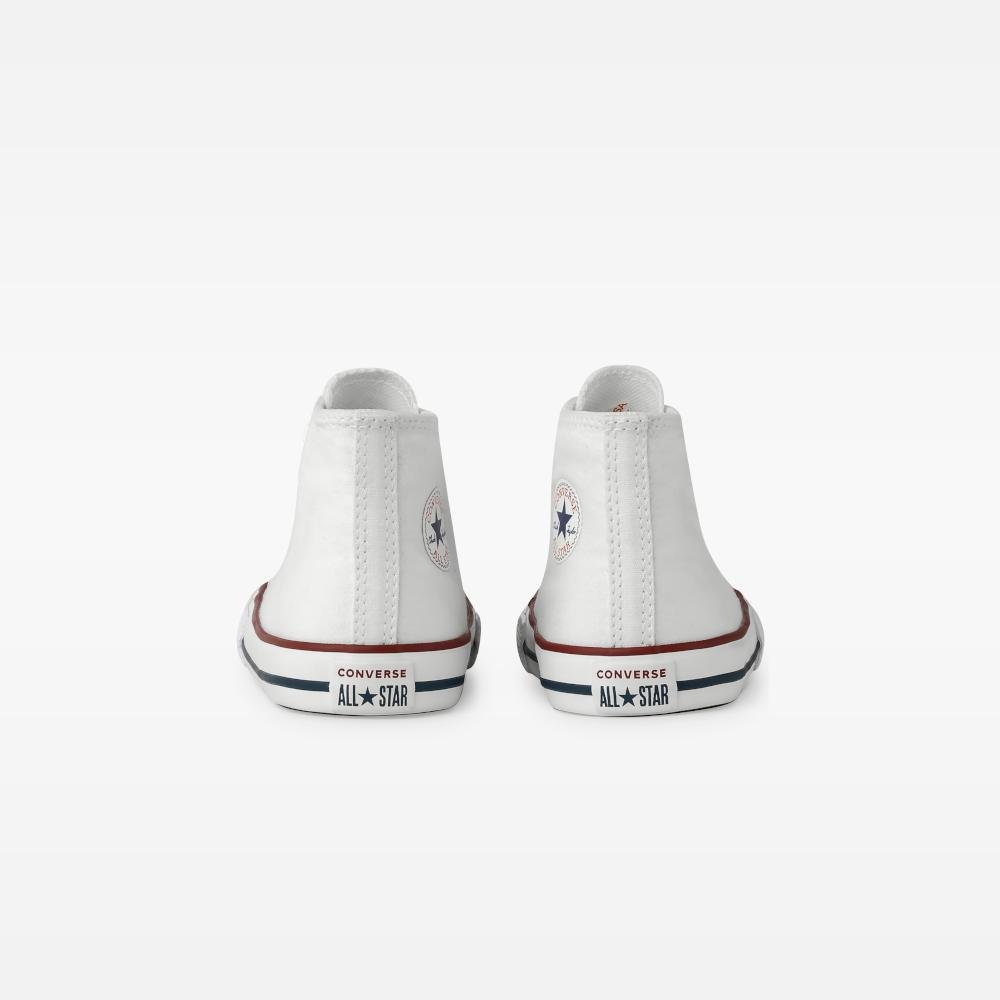 Tênis Infantil Chuck Taylor All Star Canvas Cano Alto Branco Branco/Marinho 7