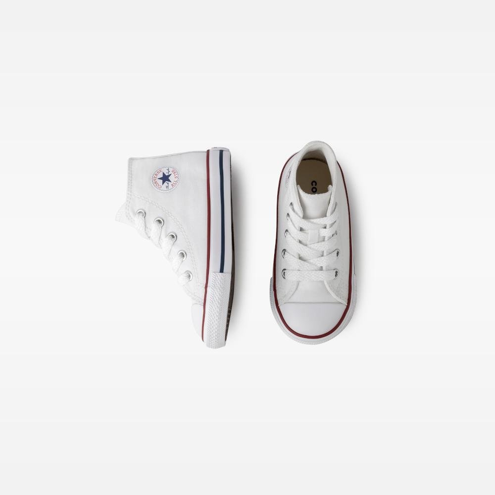 Tênis Infantil Chuck Taylor All Star Canvas Cano Alto Branco Branco/Marinho 2