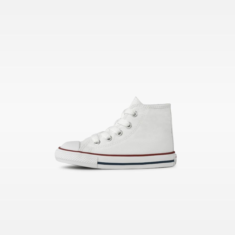 Tênis Infantil Chuck Taylor All Star Canvas Cano Alto Branco Branco/Marinho 5