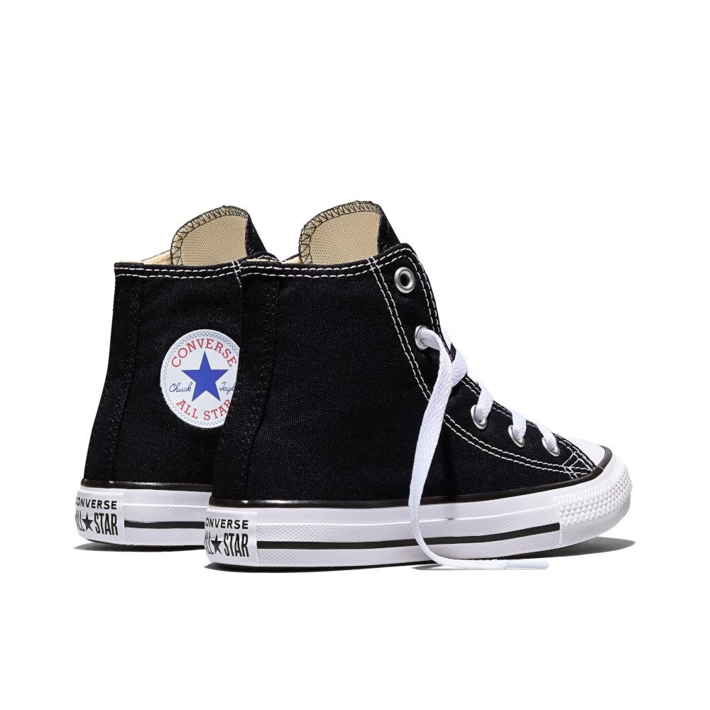Tênis Juvenil Chuck Taylor All Star Canvas Cano Alto Preto Preto/Branco 7