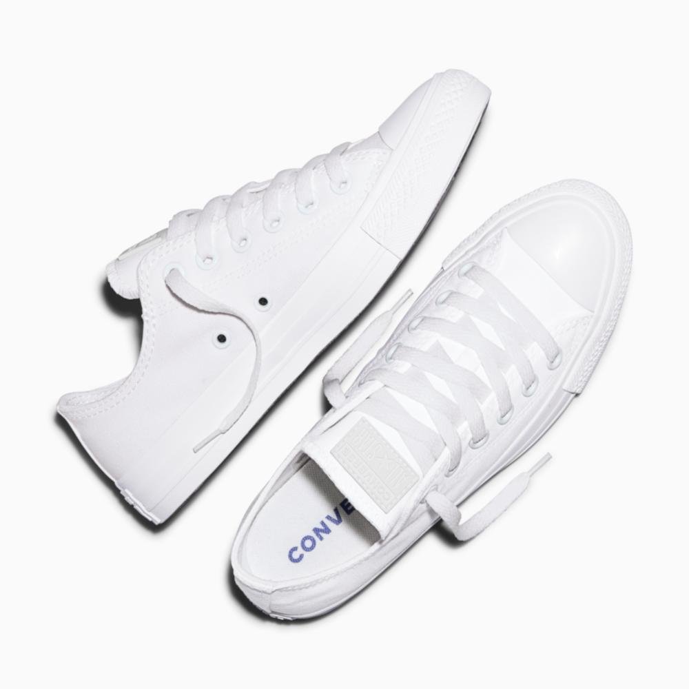 Tênis Chuck Taylor All Star Monochrome Canvas Cano Baixo Branco Branco 4