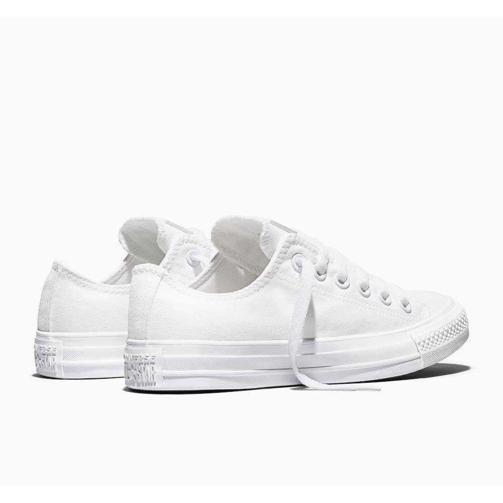 Tênis Chuck Taylor All Star Monochrome Canvas Cano Baixo Branco Branco 8