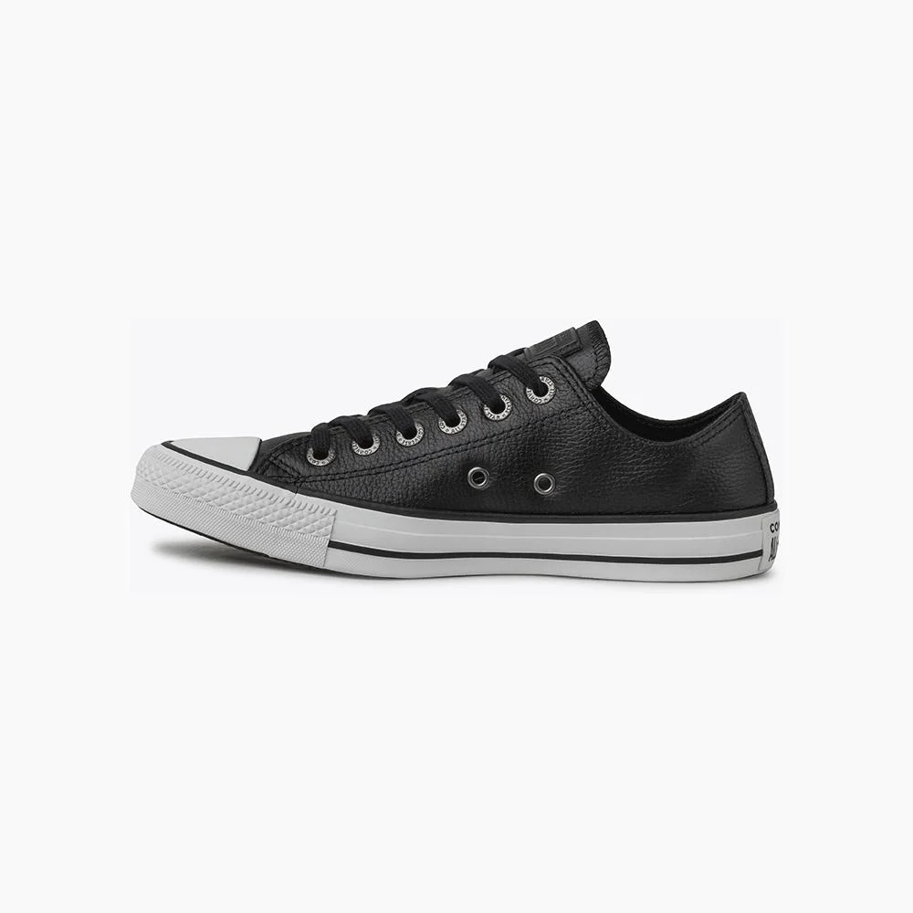 Tênis Chuck Taylor All Star Couro Cano Baixo Preto Preto/Branco 7