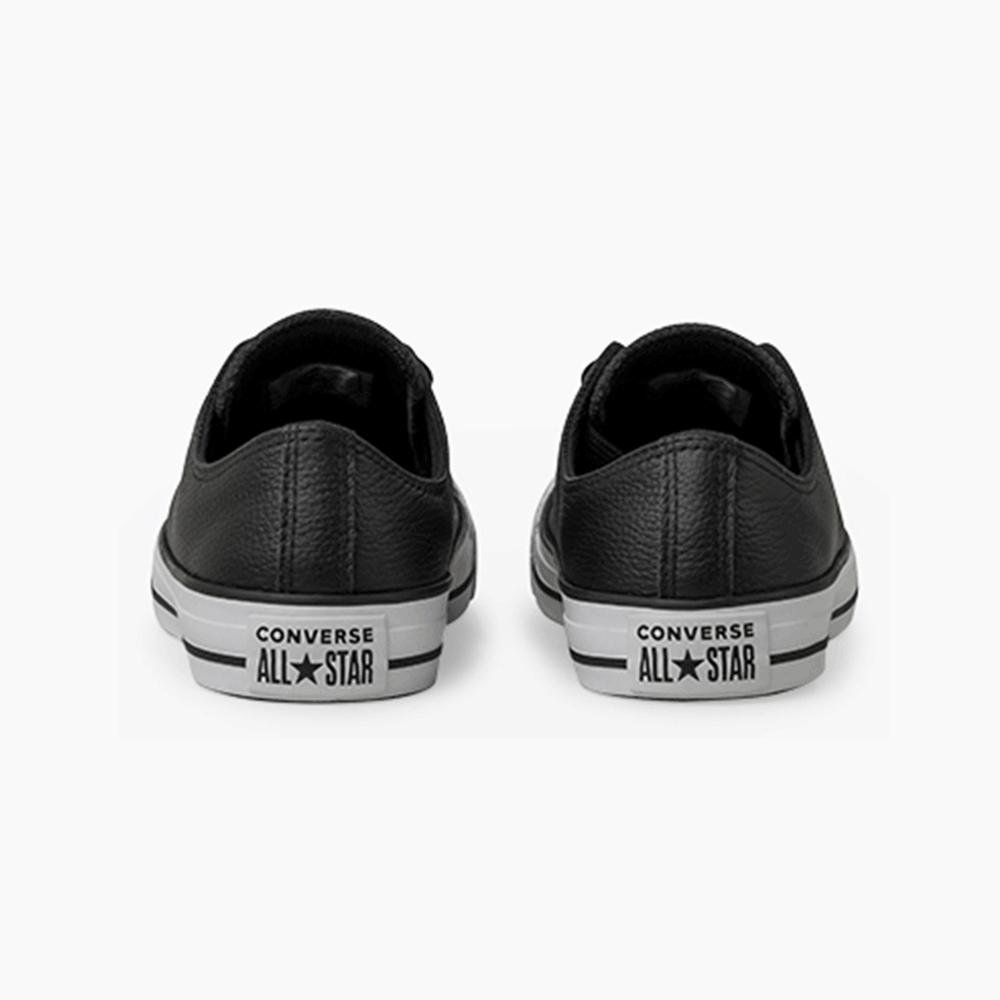 Tênis Chuck Taylor All Star Couro Cano Baixo Preto Preto/Branco 2