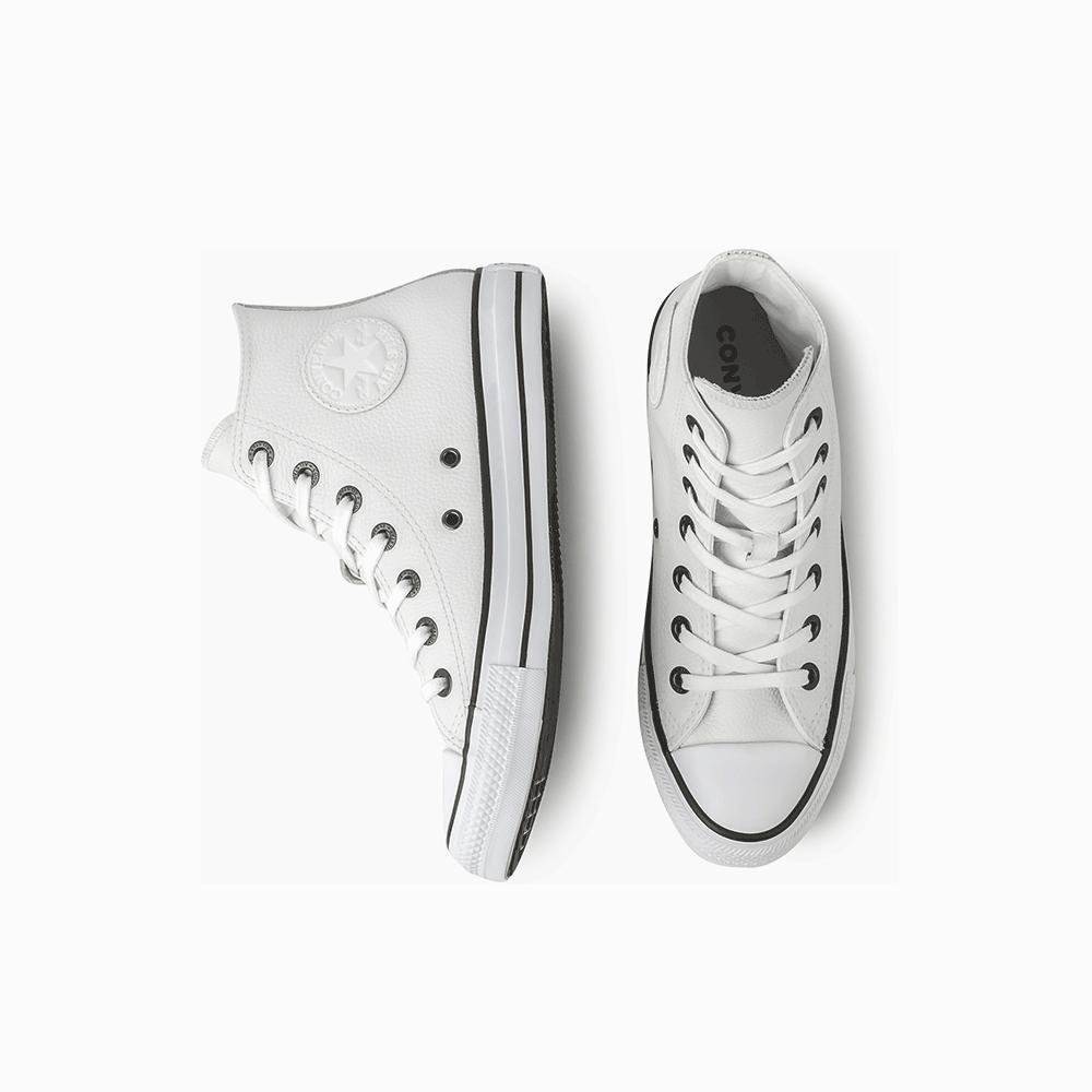Tênis Chuck Taylor All Star Couro Cano Alto Branco Branco/Preto 4