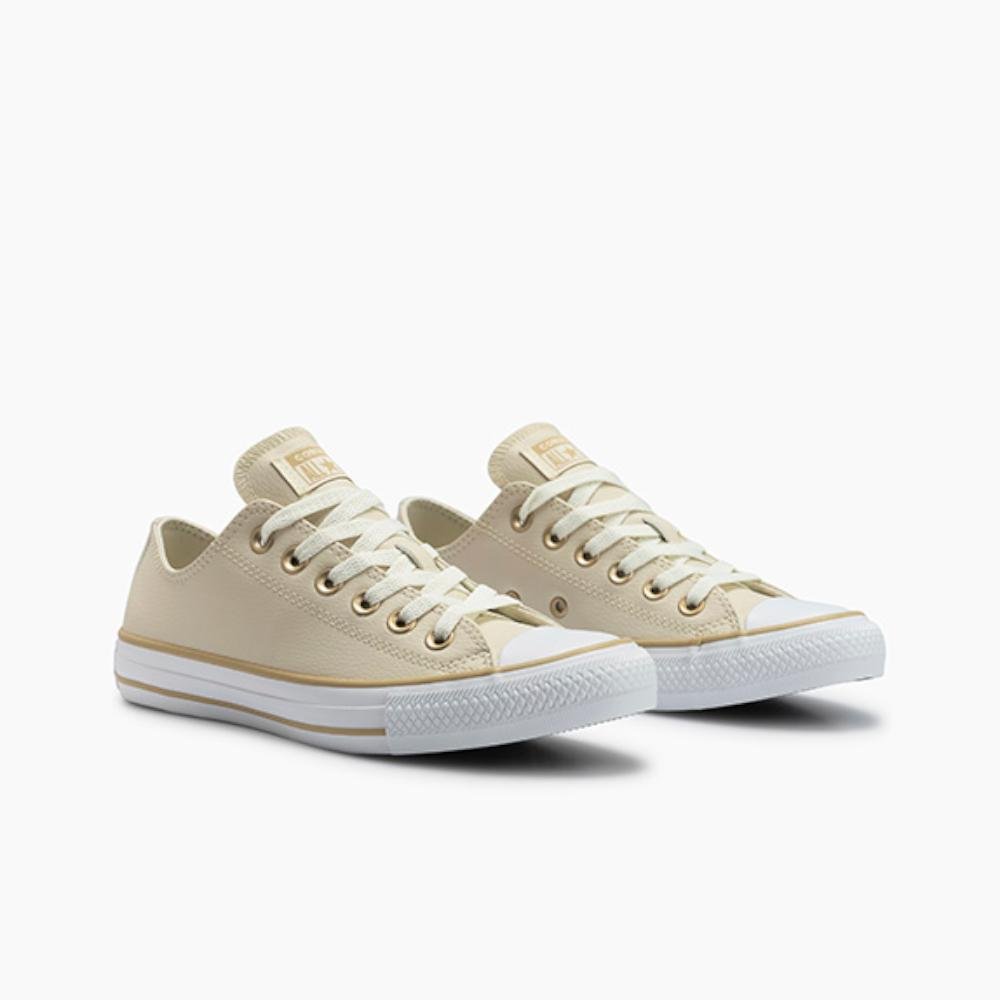 Tênis Chuck Taylor All Star Sintético Cano Baixo Bege Bege 4
