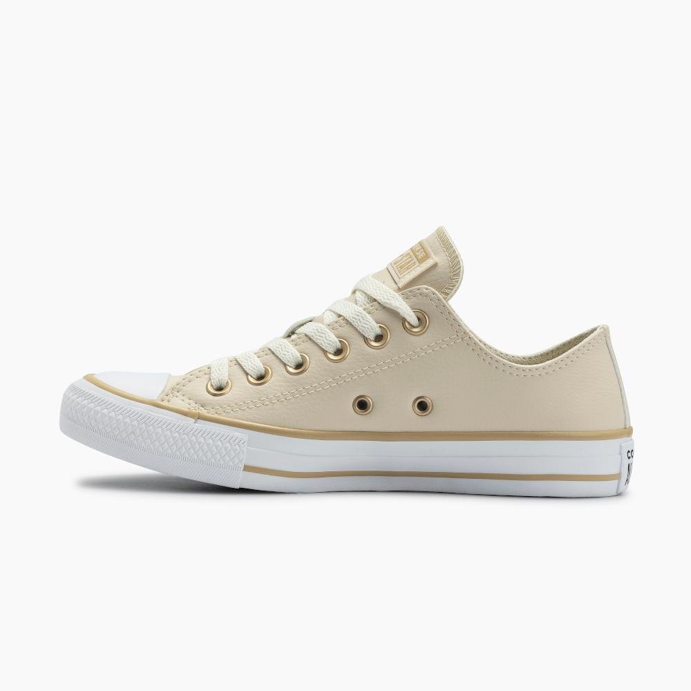 Tênis Chuck Taylor All Star Sintético Cano Baixo Bege Bege 5