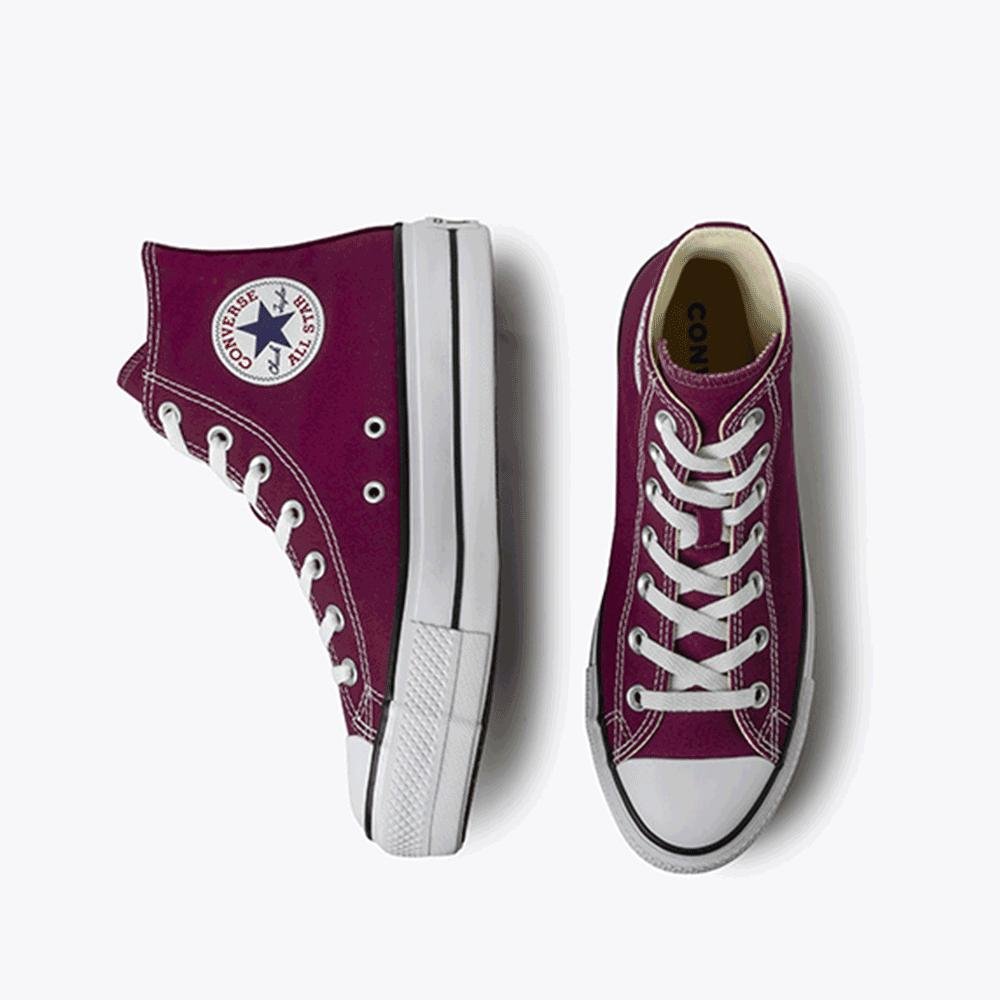 Tênis Chuck Taylor All Star Lift Canvas Cano Alto Bordo Bordo/Branco 2