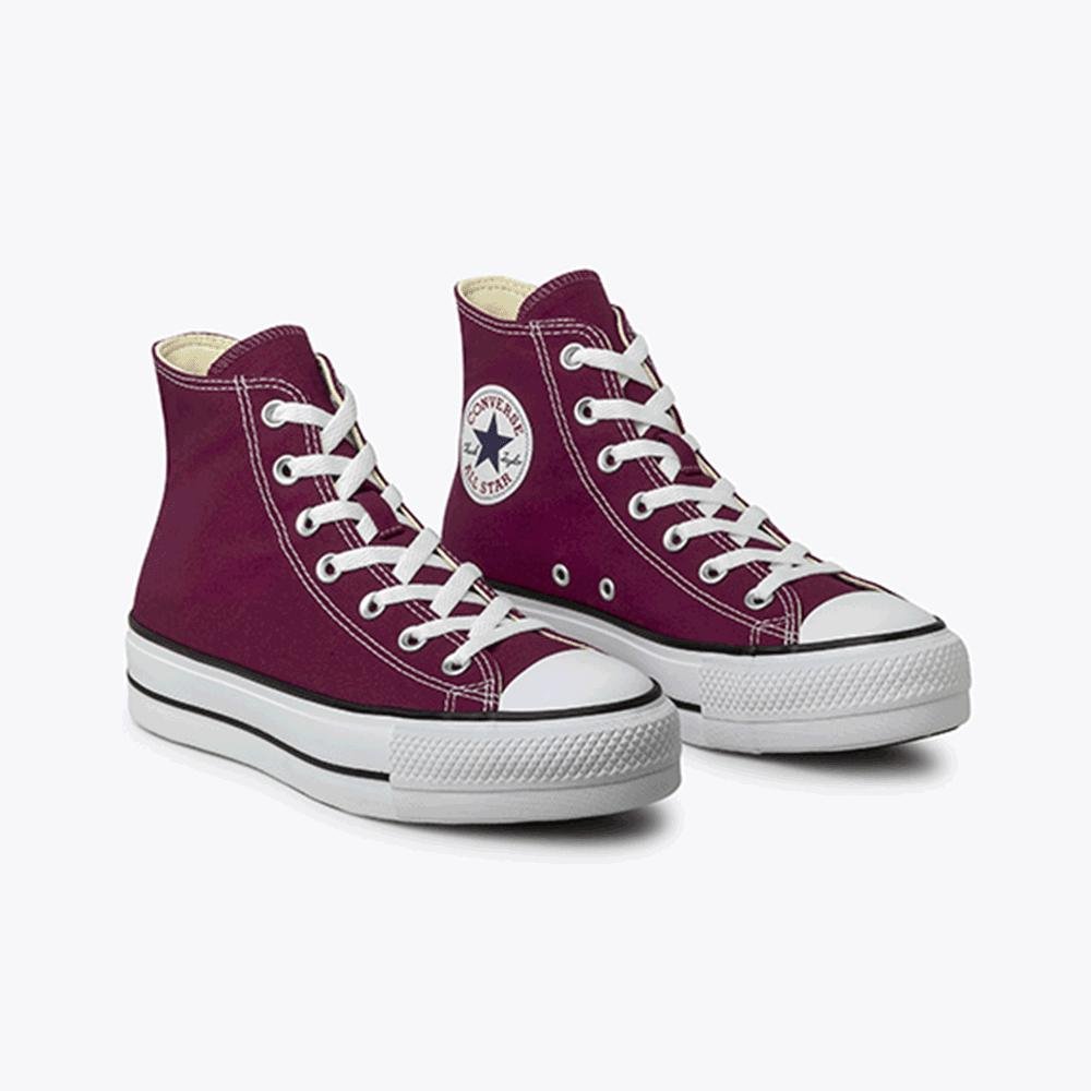 Tênis Chuck Taylor All Star Lift Canvas Cano Alto Bordo Bordo/Branco 4