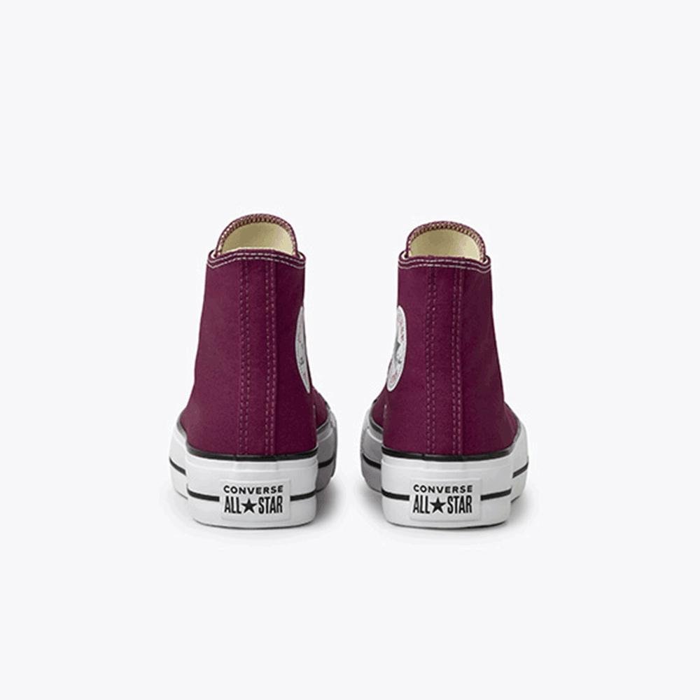 Tênis Chuck Taylor All Star Lift Canvas Cano Alto Bordo Bordo/Branco 7