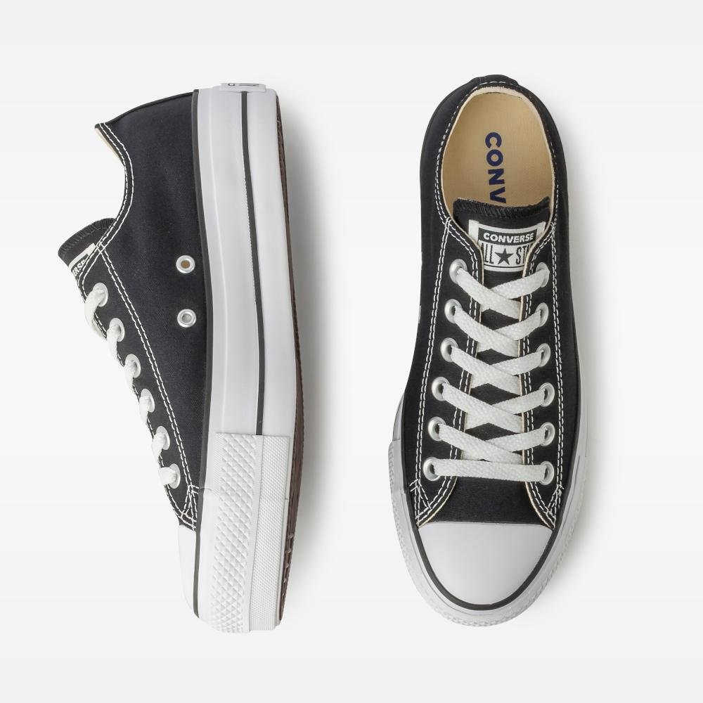 Tênis Chuck Taylor All Star Lift Canvas Cano Baixo Preto Preto/Branco 2