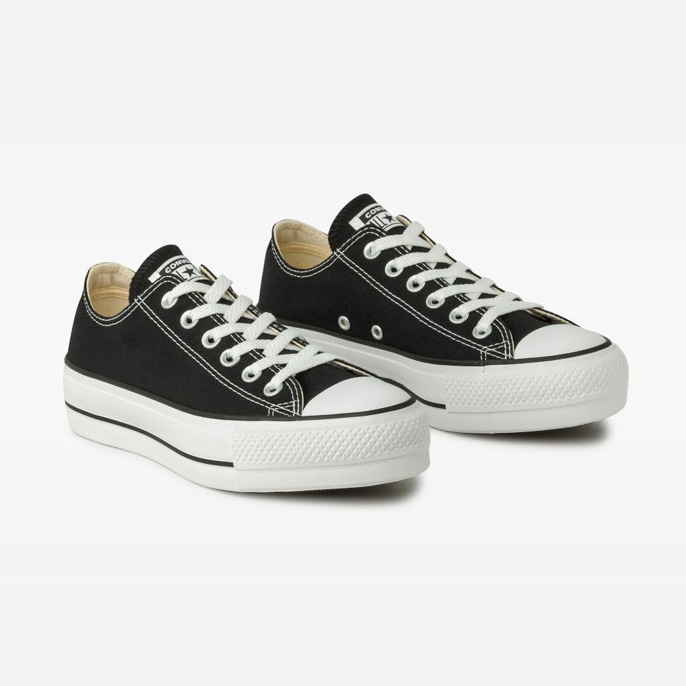 Tênis Chuck Taylor All Star Lift Canvas Cano Baixo Preto Preto/Branco 4