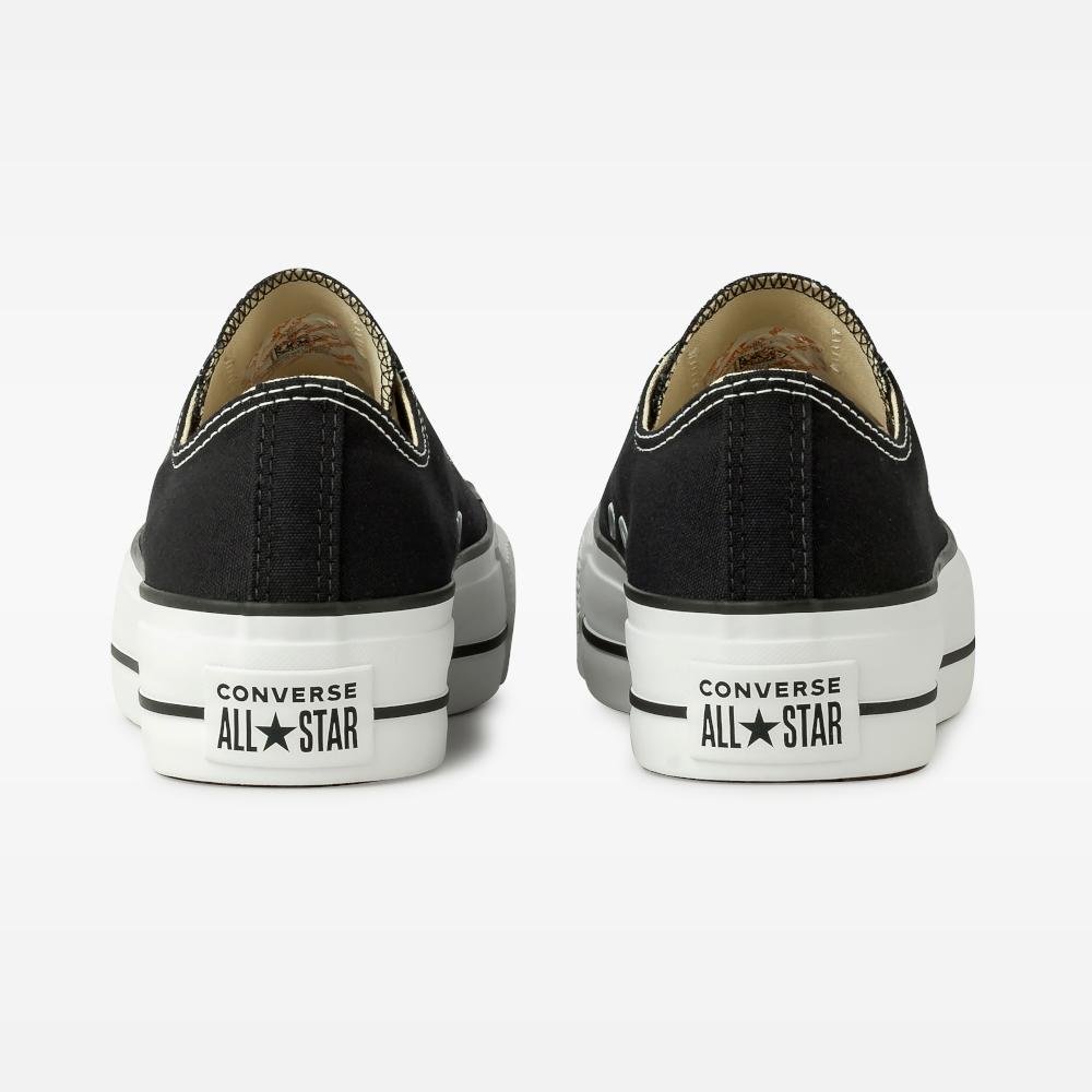 Tênis Chuck Taylor All Star Lift Canvas Cano Baixo Preto Preto/Branco 7