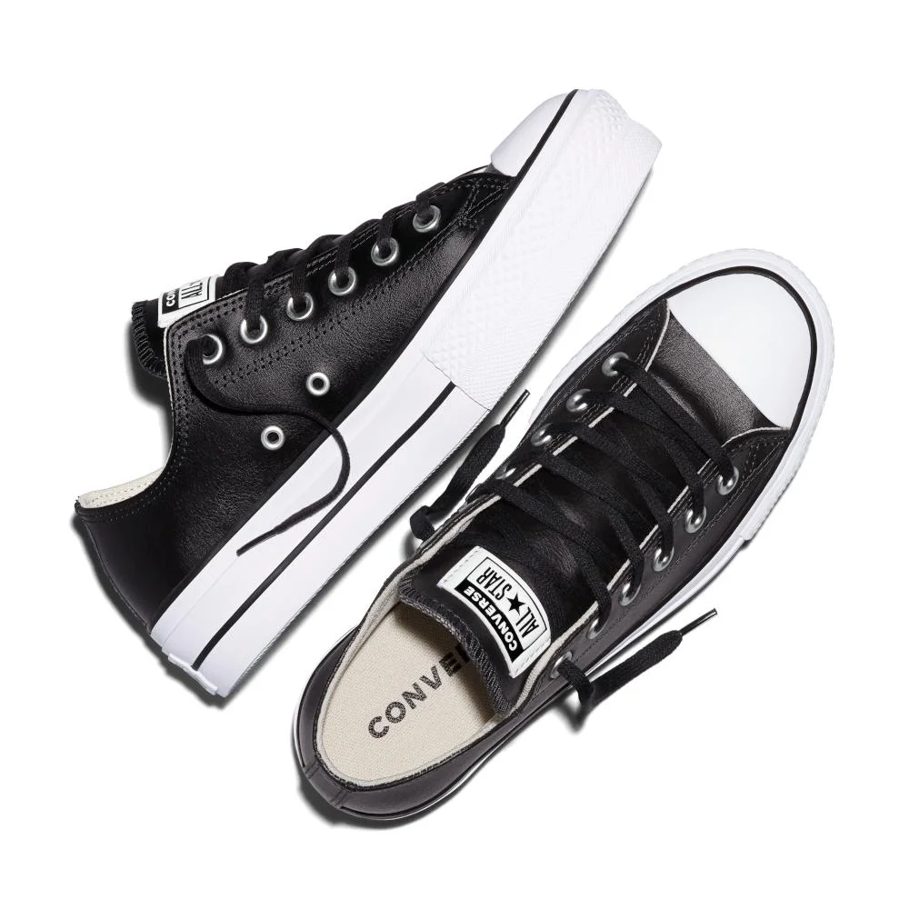 Tênis Chuck Taylor All Star Lift Sintético Cano Baixo Preto Preto/Branco 2
