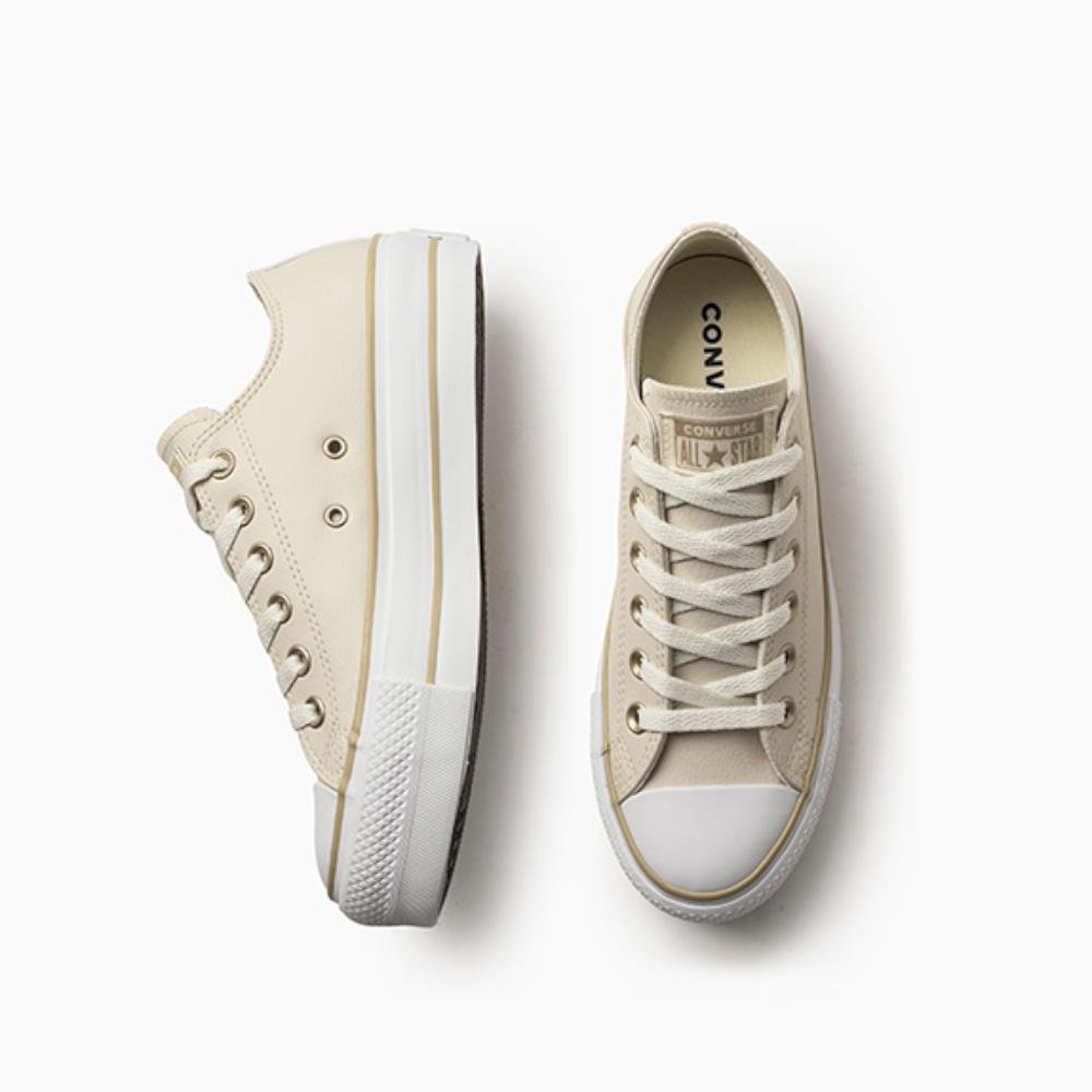 Tênis Chuck Taylor All Star Lift Sintético Cano Baixo Bege Bege 2