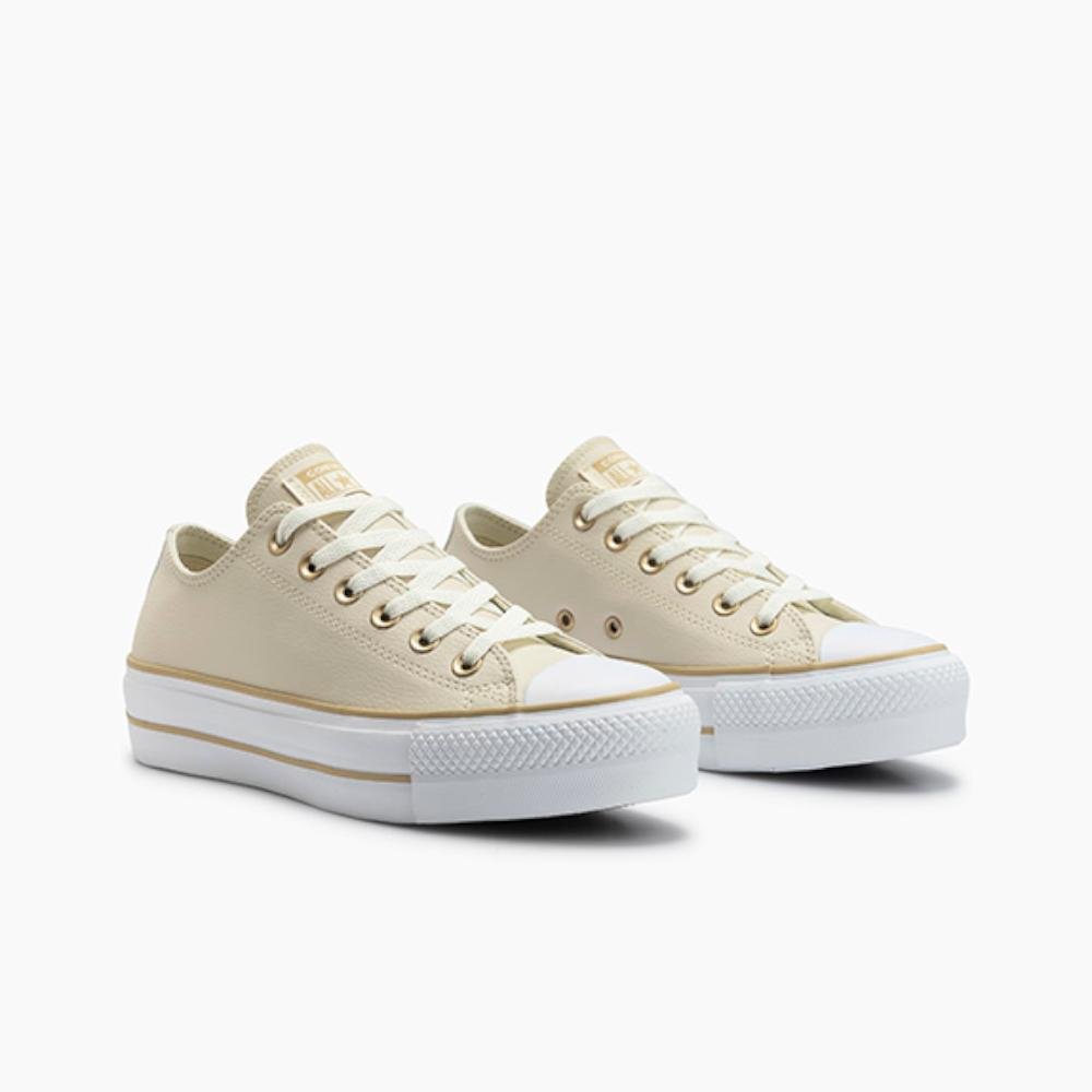 Tênis Chuck Taylor All Star Lift Sintético Cano Baixo Bege Bege 4