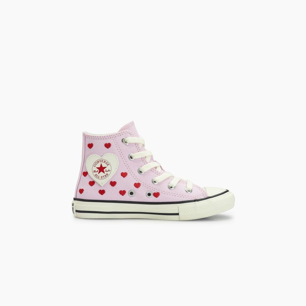 Tênis Juvenil  Chuck Taylor All Star In Love Cano Alto Rosa