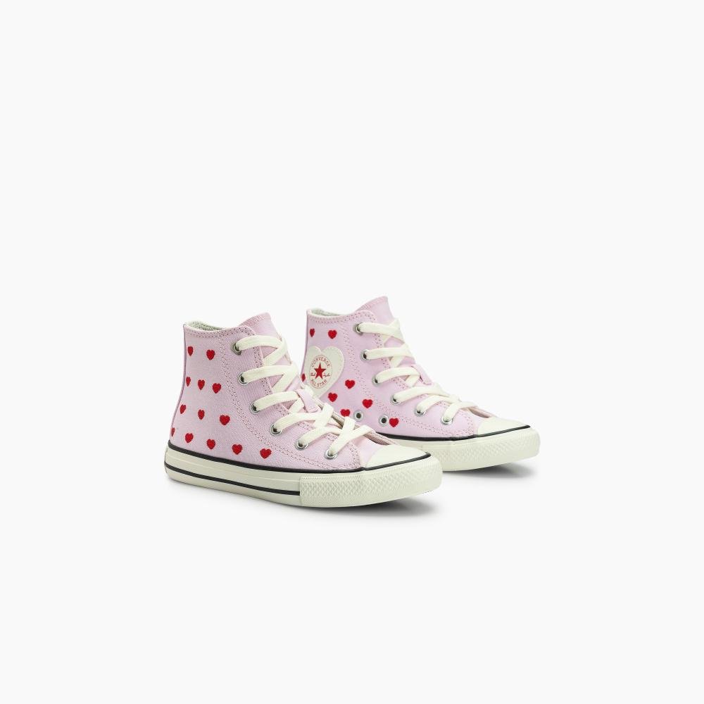 Tênis Juvenil Chuck Taylor All Star In Love Cano Alto Rosa Rosa/Vermelho 3