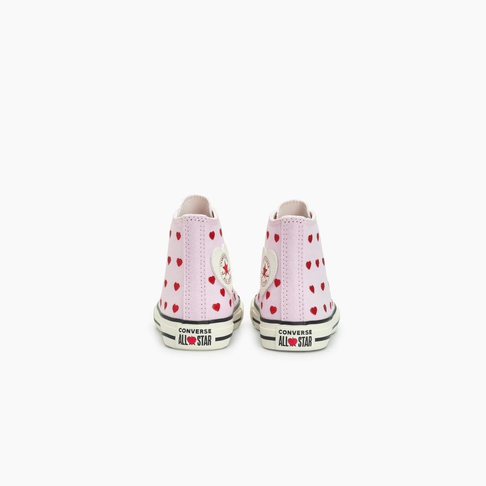 Tênis Juvenil Chuck Taylor All Star In Love Cano Alto Rosa Rosa/Vermelho 7
