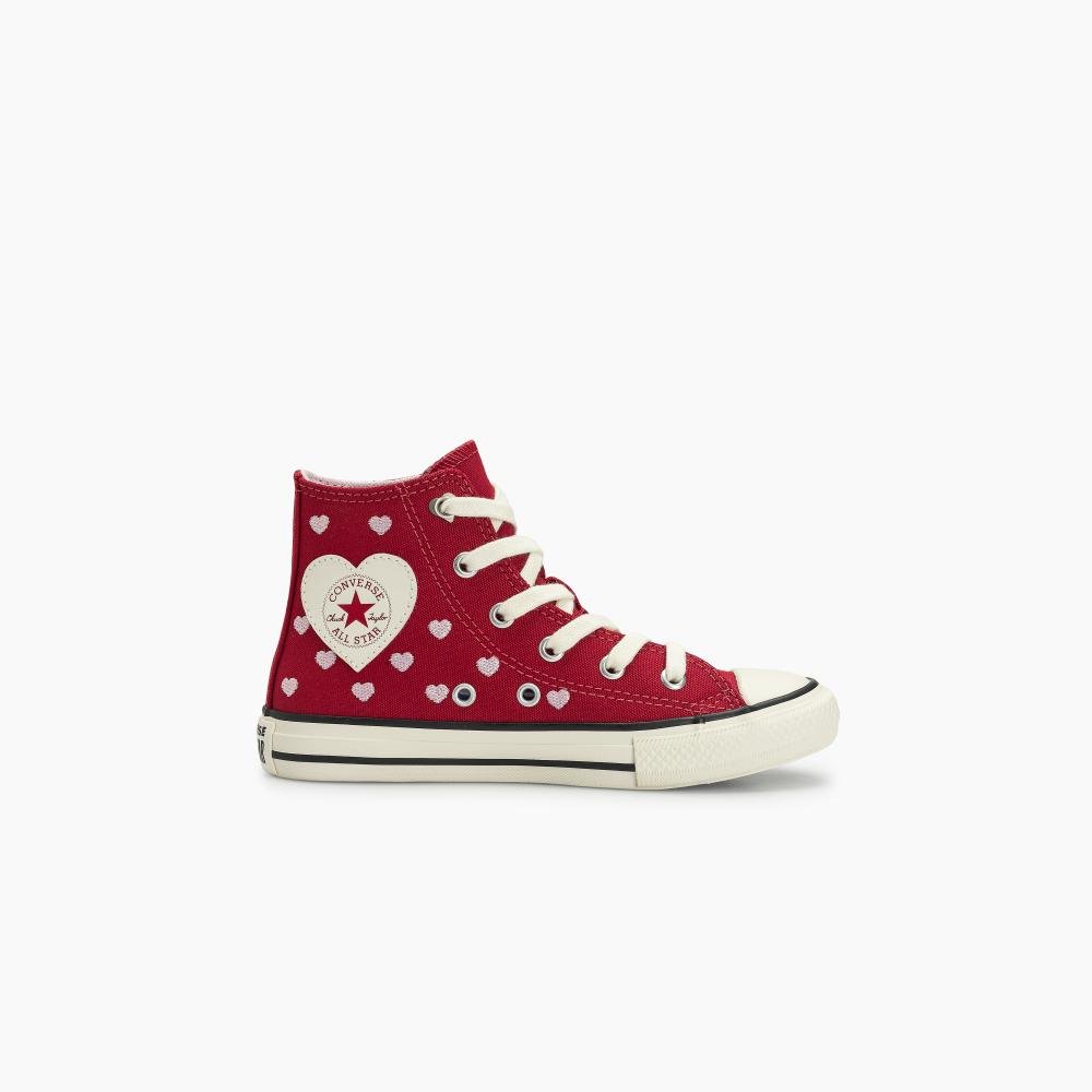 Tênis Juvenil  Chuck Taylor All Star In Love Alto Vermelho