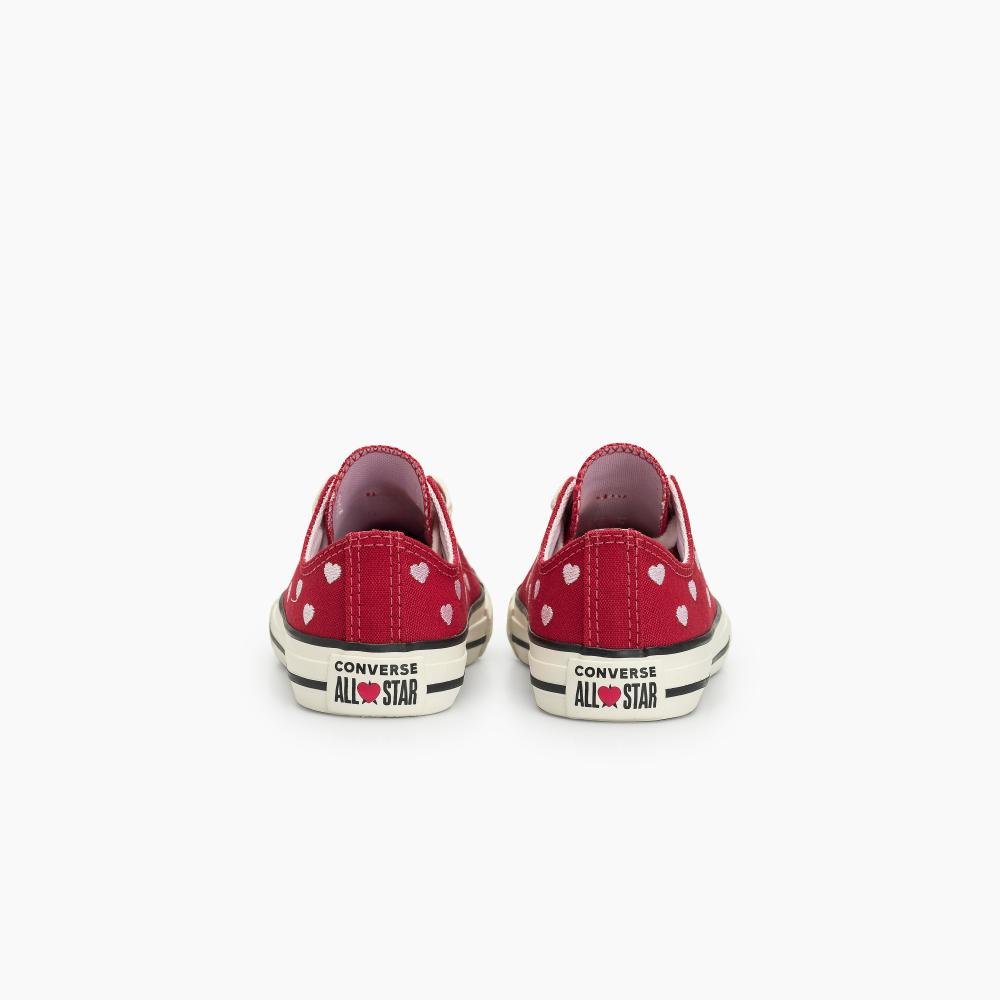 Tênis Juvenil Chuck Taylor All Star In Love Baixo Vermelho Vermelho 7