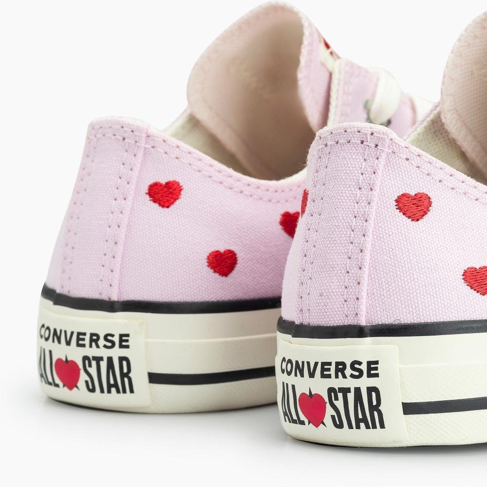 Tênis Chuck Taylor All Star In Love Cano Baixo Rosa Rosa/Vermelho 2
