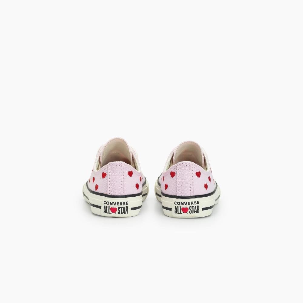 Tênis Juvenil Chuck Taylor All Star In Love Cano Baixo Rosa Rosa/Vermelho 7