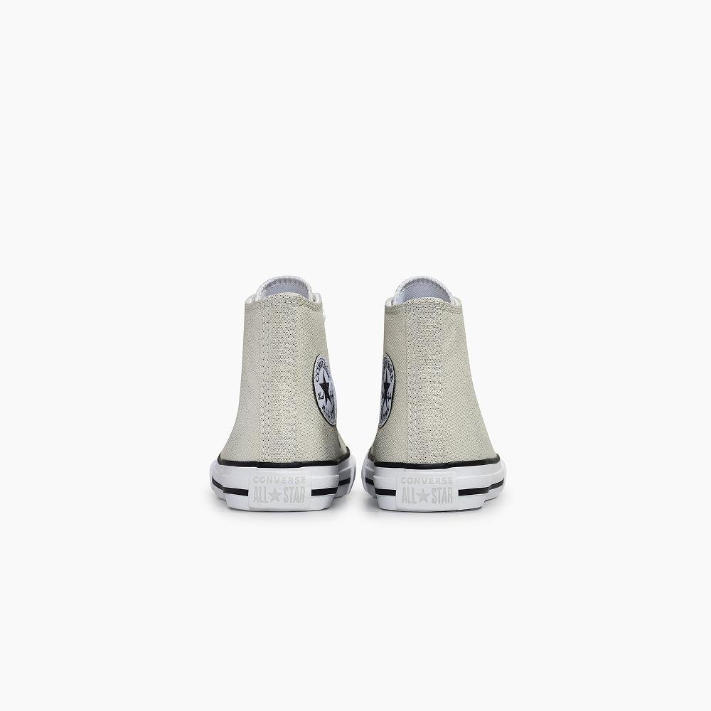 Tênis Juvenil Chuck Taylor All Star Shine Cano Alto Prata Prata 8