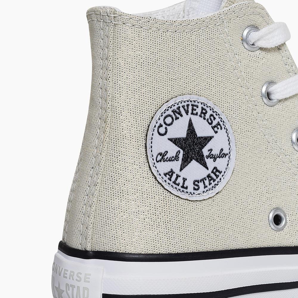 Tênis Juvenil Chuck Taylor All Star Shine Cano Alto Prata Prata 4