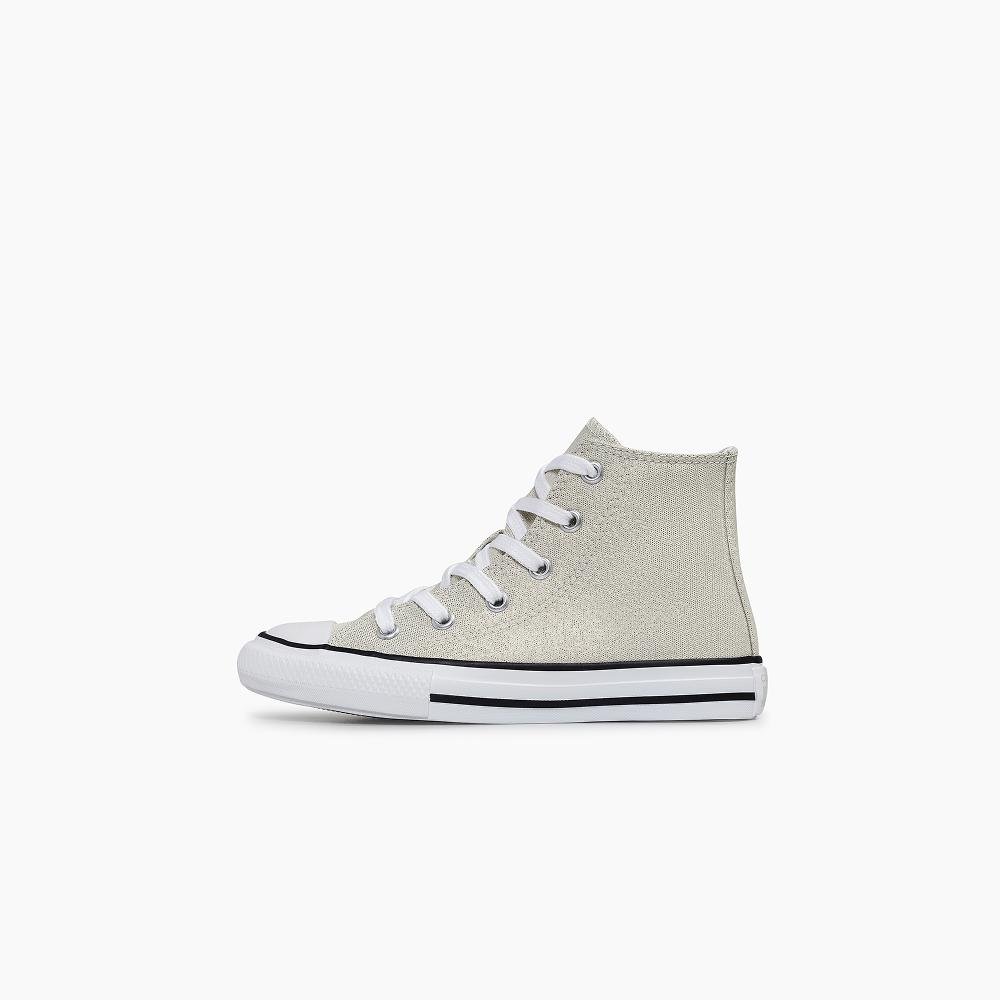 Tênis Juvenil Chuck Taylor All Star Shine Cano Alto Prata Prata 6