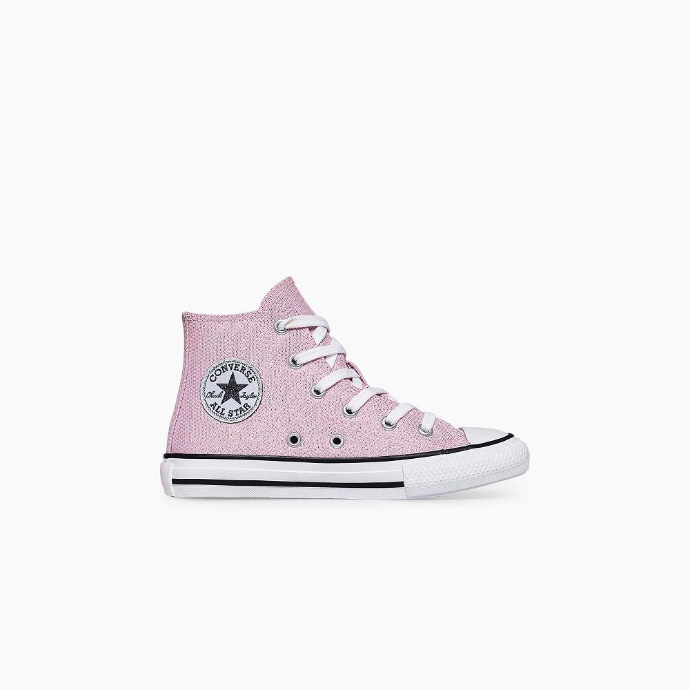 Tênis Chuck Taylor All Star Shine Juvenil Cano Alto Rosa