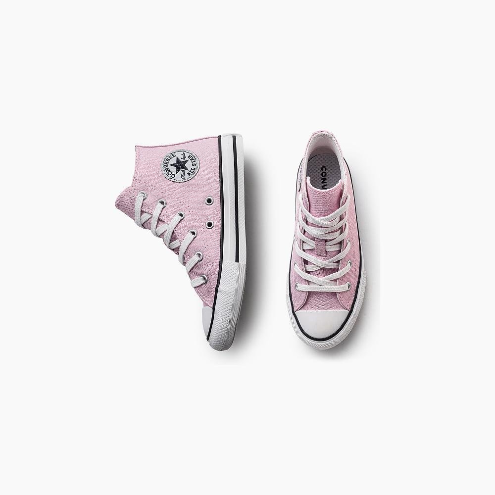 Tênis Chuck Taylor All Star Shine Juvenil Cano Alto Rosa Rosa 2