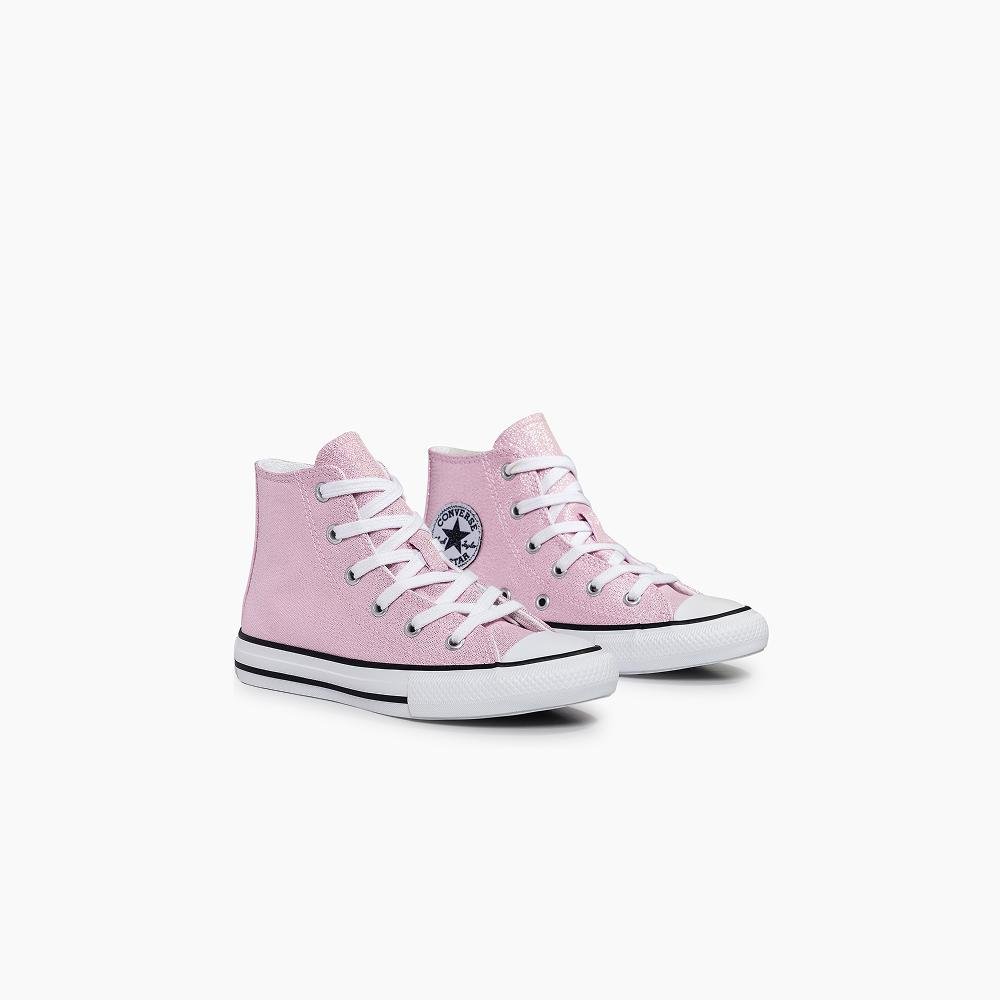 Tênis Chuck Taylor All Star Shine Juvenil Cano Alto Rosa Rosa 4