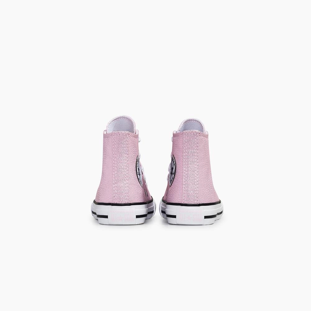 Tênis Chuck Taylor All Star Shine Juvenil Cano Alto Rosa Rosa 7