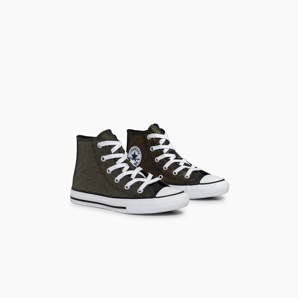 Chuck Taylor All Star Shine Juvenil Cano Alto Preto Preto 4