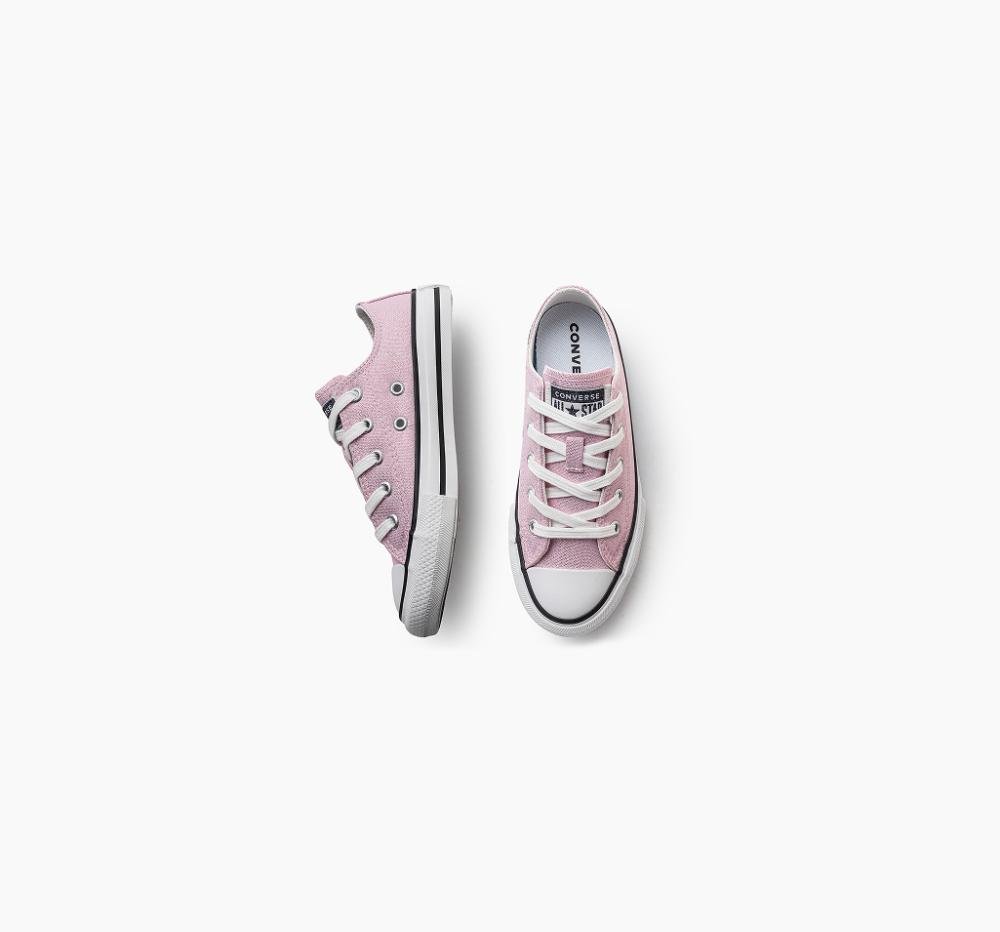 Tênis Juvenil Chuck Taylor All Star Shine Cano Baixo Rosa Rosa 2