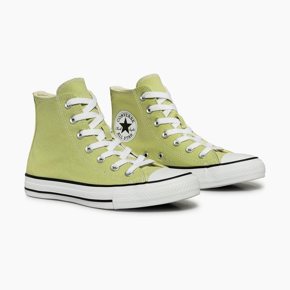Tênis Chuck Taylor All Star Seasonal Colors Cano Alto Verde Amarelo Esverdeado 4