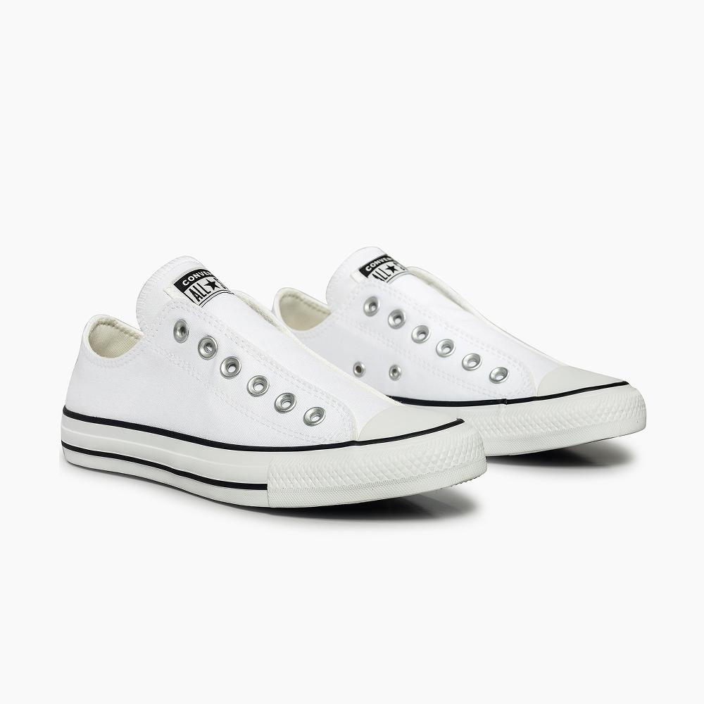 Tênis Chuck Taylor All Star Slip On Cano Baixo Branco Branco 4