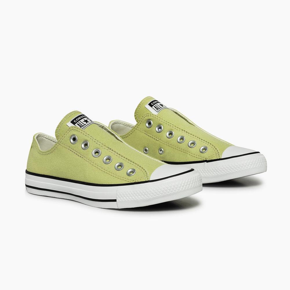 Chuck Taylor All Star Slip On Seasonal Colors Cano Baixo Verde Amarelo Esverdeado 4