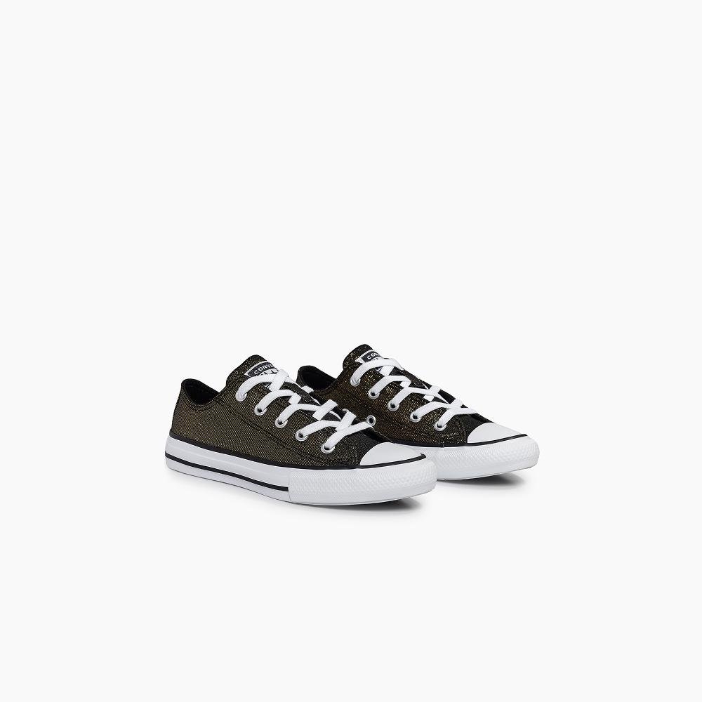 Tênis Juvenil Chuck Taylor All Star Shine Cano Baixo Preto Preto 4