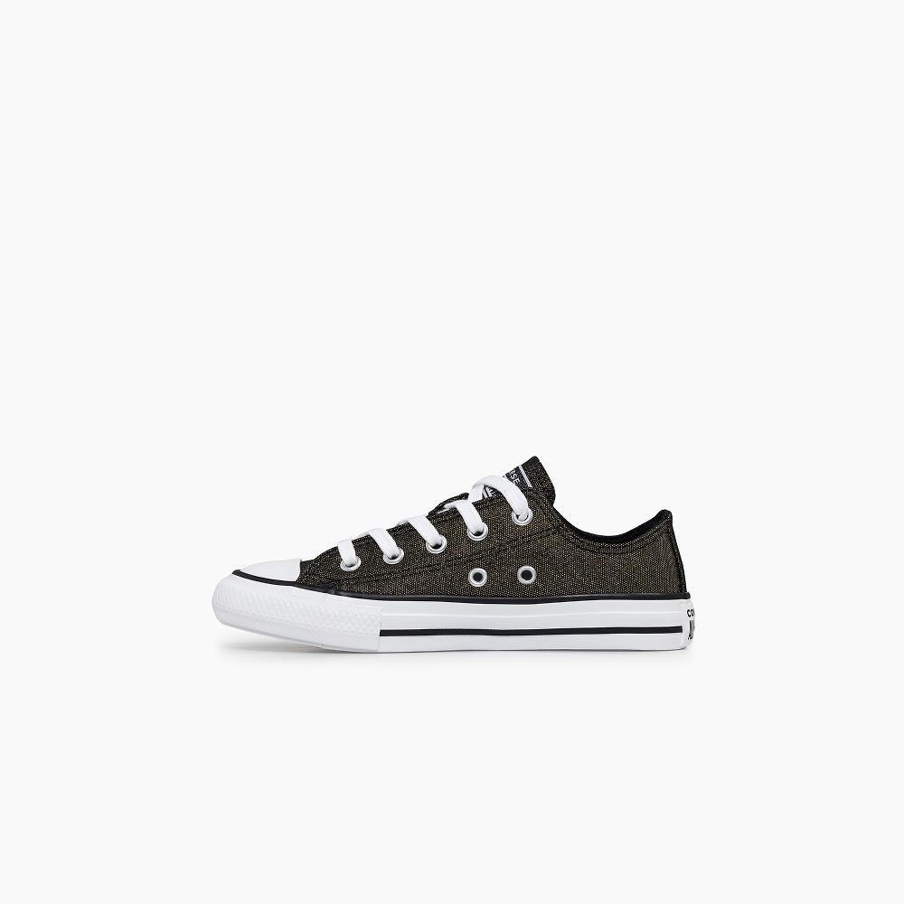 Tênis Juvenil Chuck Taylor All Star Shine Cano Baixo Preto Preto 6