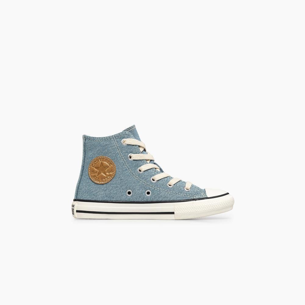 Tênis Juvenil Chuck Taylor All Star Denim Alto Azul Claro