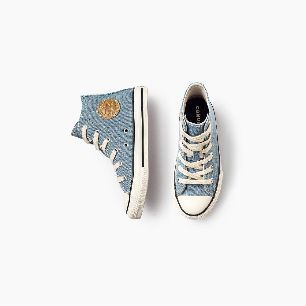 Tênis Juvenil Chuck Taylor All Star Denim Alto Azul Claro Azul Claro 2